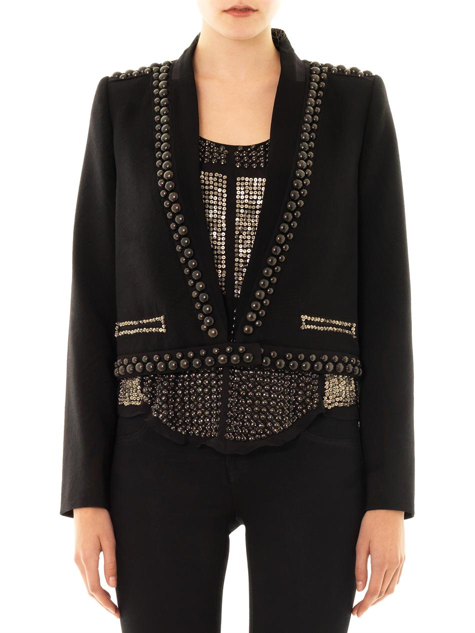 Lyst - Isabel Marant Jewel Studded Wool Jacket in Black