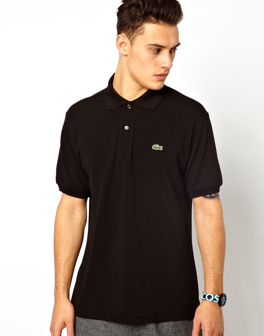 Lyst - Asos Lacoste Polo Shirt with Crocodile in Black for Men