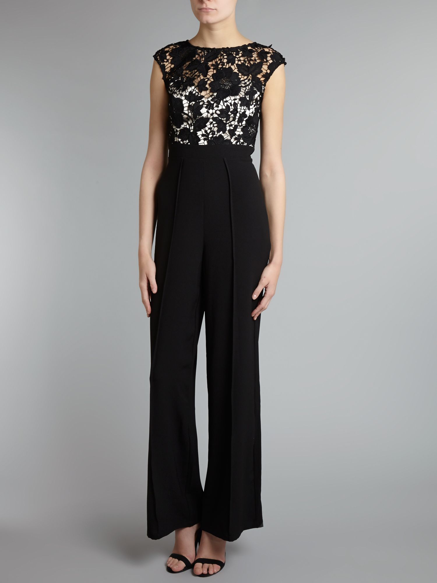 Lipsy Lace Top Jumpsuit in Black Lyst