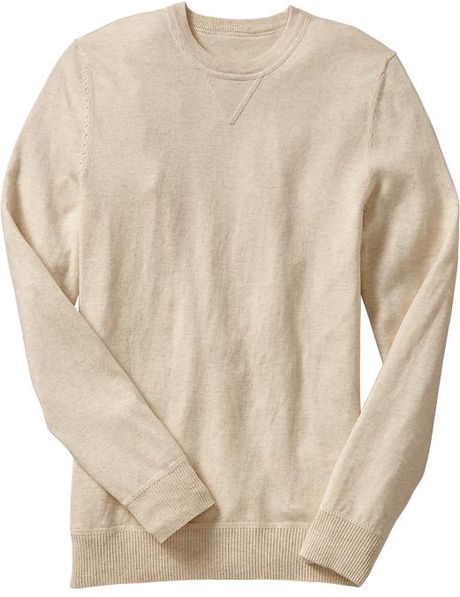 Old Navy Crewneck Sweaters in Beige for Men (Oatmeal) | Lyst