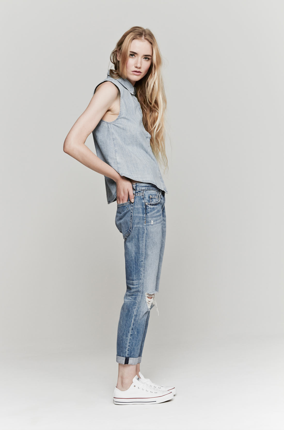 Rag & bone The Boyfriend Jeans in Blue | Lyst