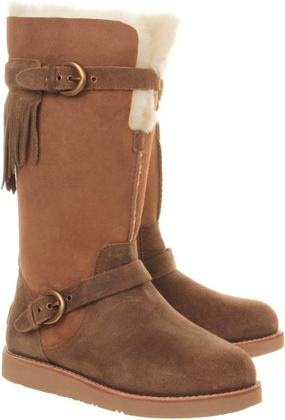 Ugg Dauphine Mid Heel Calf Boot in Brown (chestnut) | Lyst