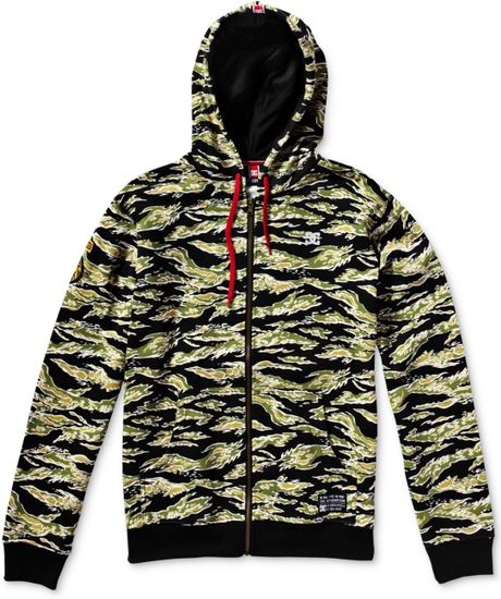 Dc Shoes Tiger Stripe Zip Front Hoodie in Multicolor for Men (Military ...