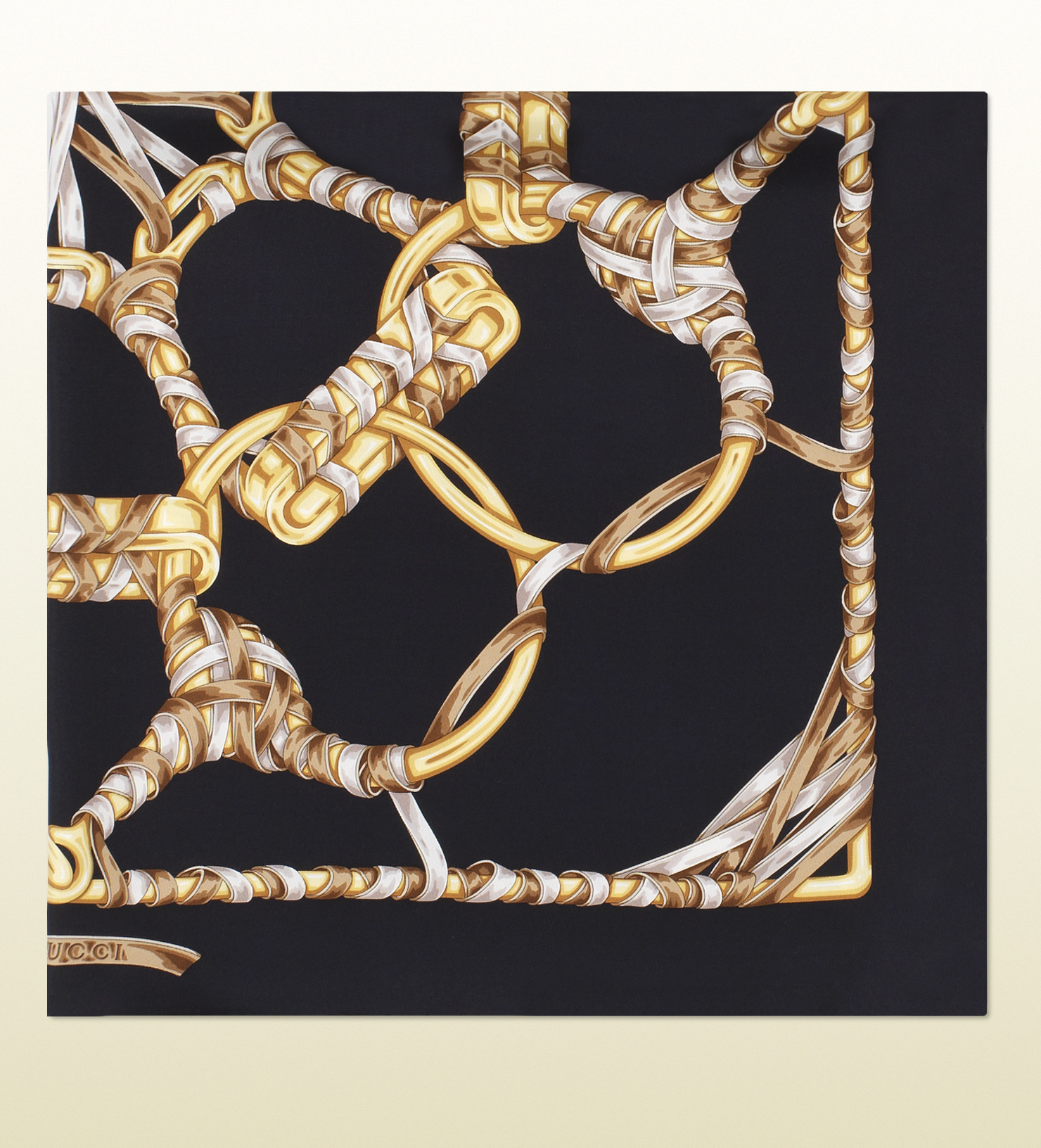 Lyst Gucci Iconic Print Silk Scarf in Metallic
