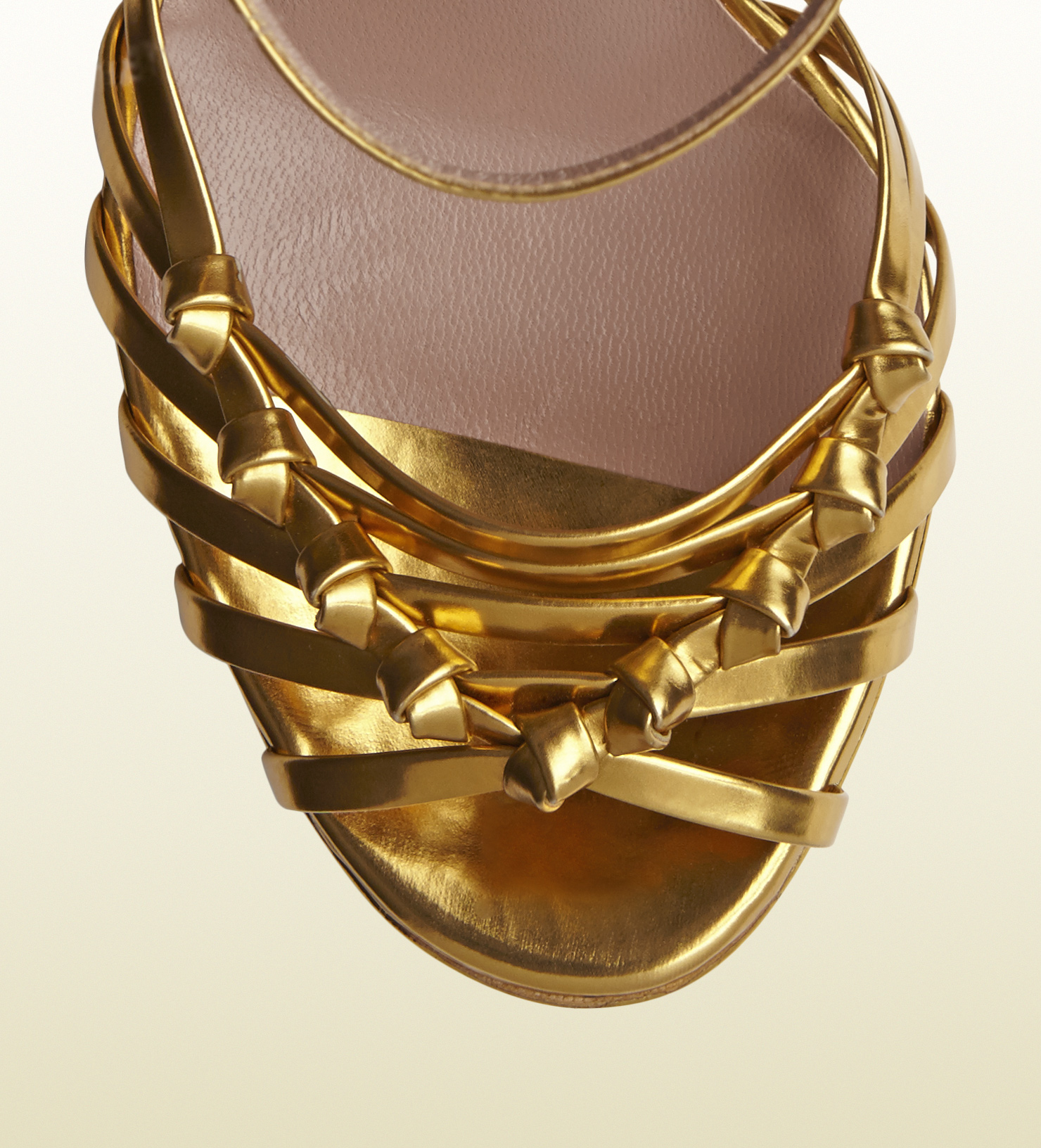 gucci gold wedge sandals