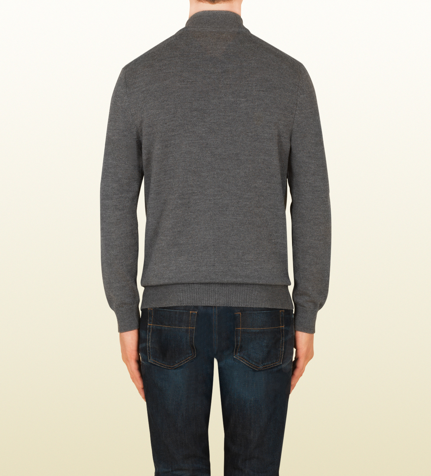 Lyst - Gucci Grey Merino Wool Sweater Jacket in Gray for Men