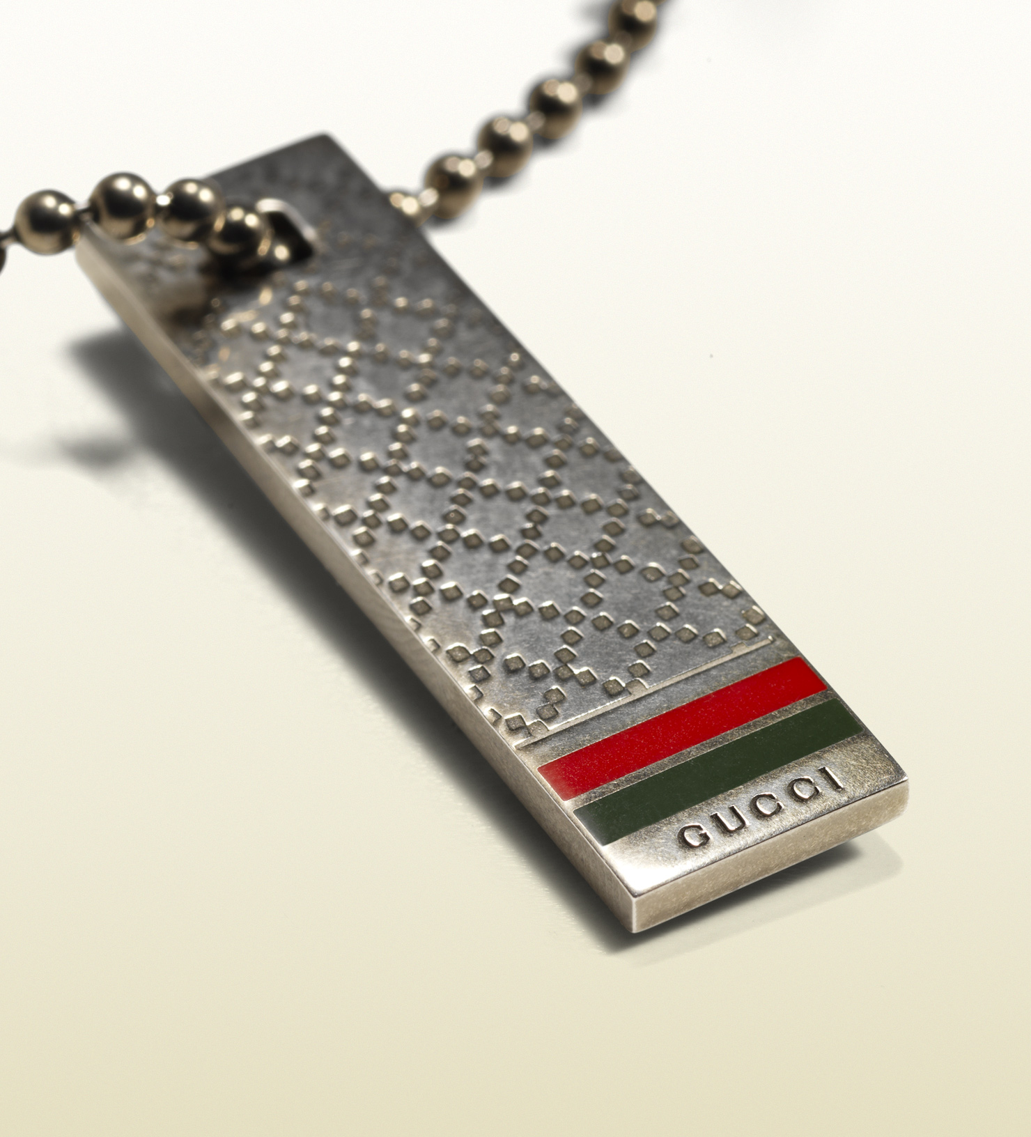 Gucci Keyring In Sterling Silver With Diamante Pattern in Gray for Men Lyst