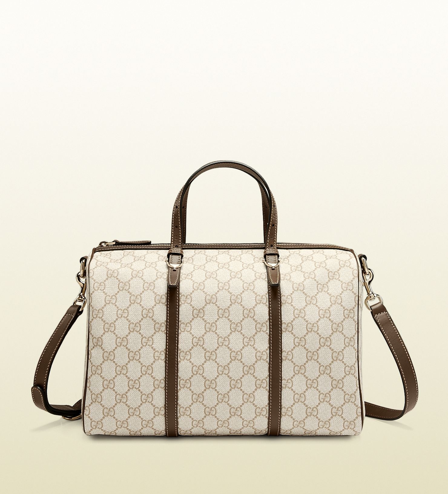 Lyst Gucci Nice Gg Supreme Canvas Boston Bag In White Gallery