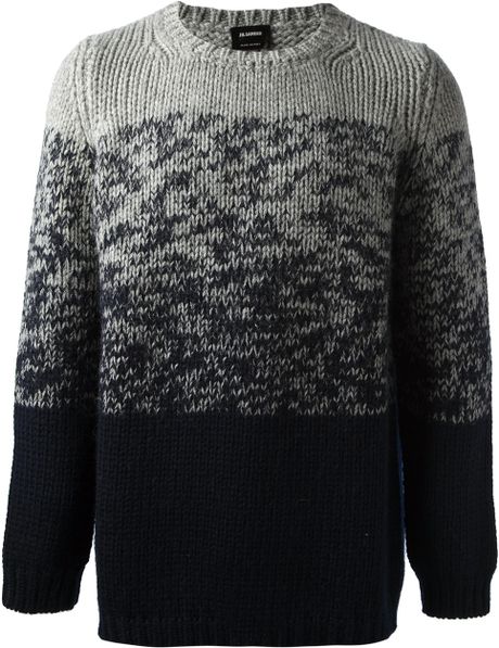 Jil Sander Gradient Knit Sweater in Gray for Men (grey) | Lyst