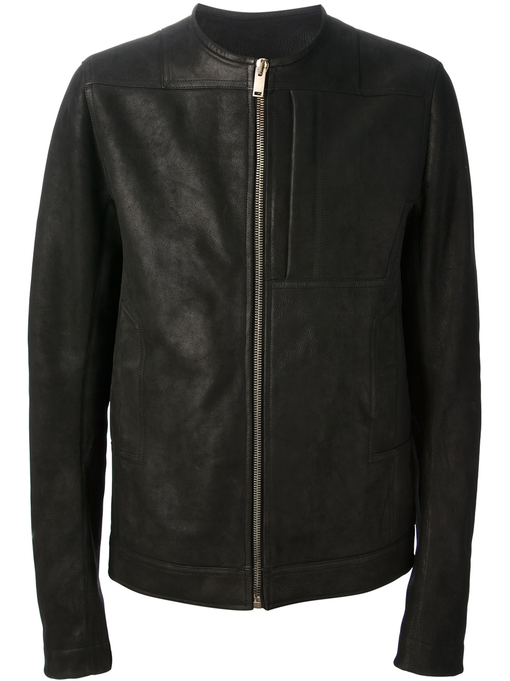 Rick Owens Collarless Jacket in Black for Men | Lyst