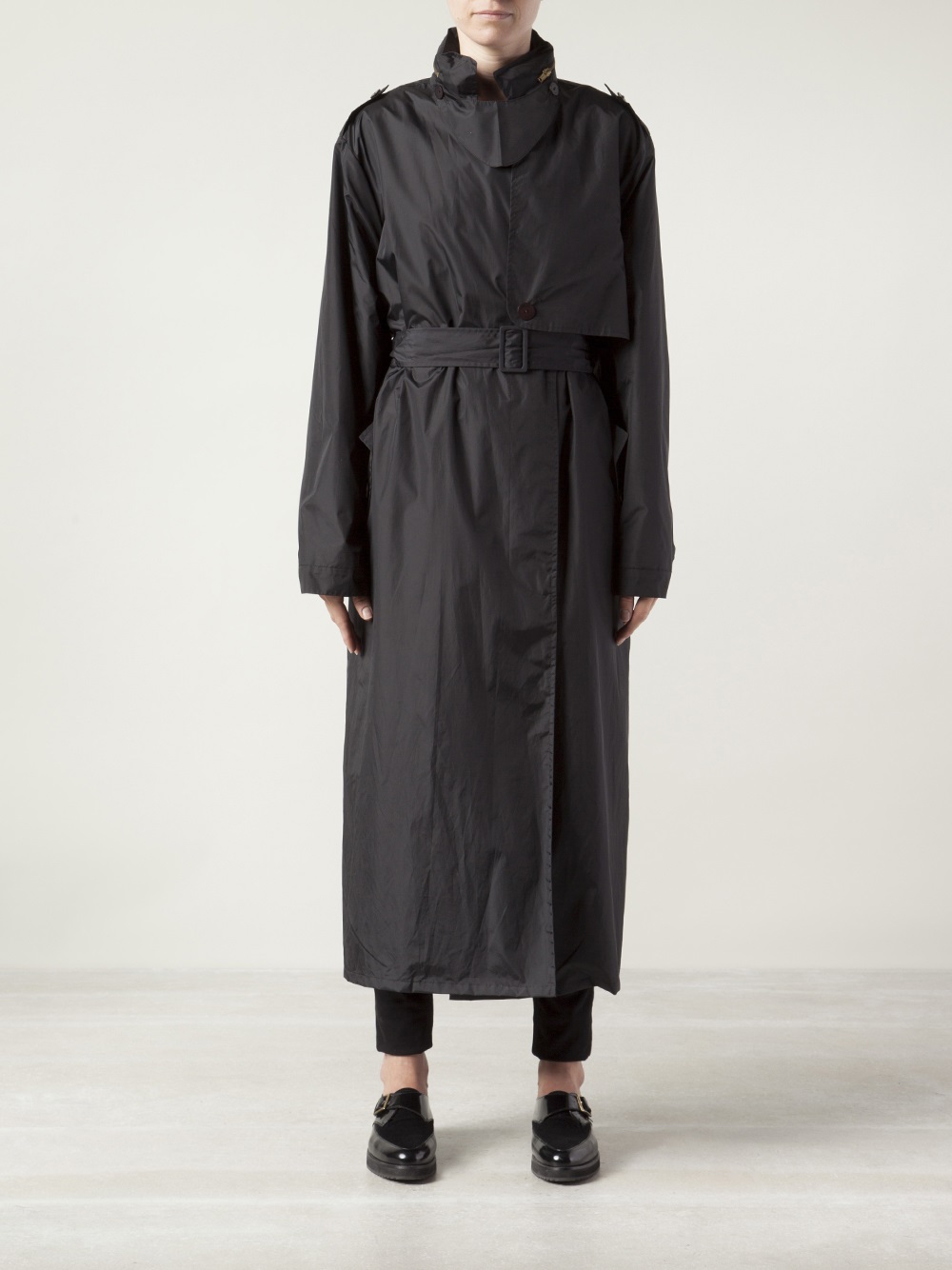 Lyst - Sonia Rykiel Long Hooded Raincoat in Black