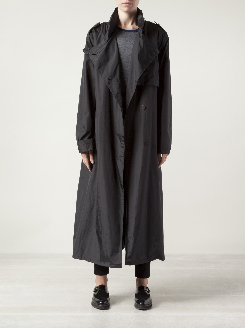 Lyst - Sonia Rykiel Long Hooded Raincoat in Black