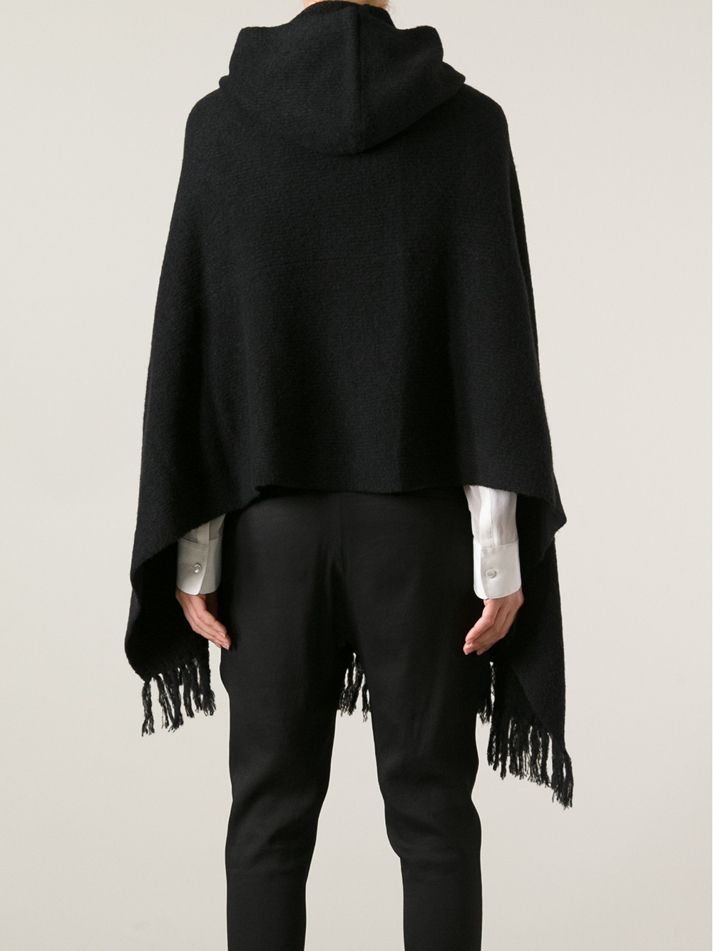 Lyst - Zucca Hooded Poncho in Black