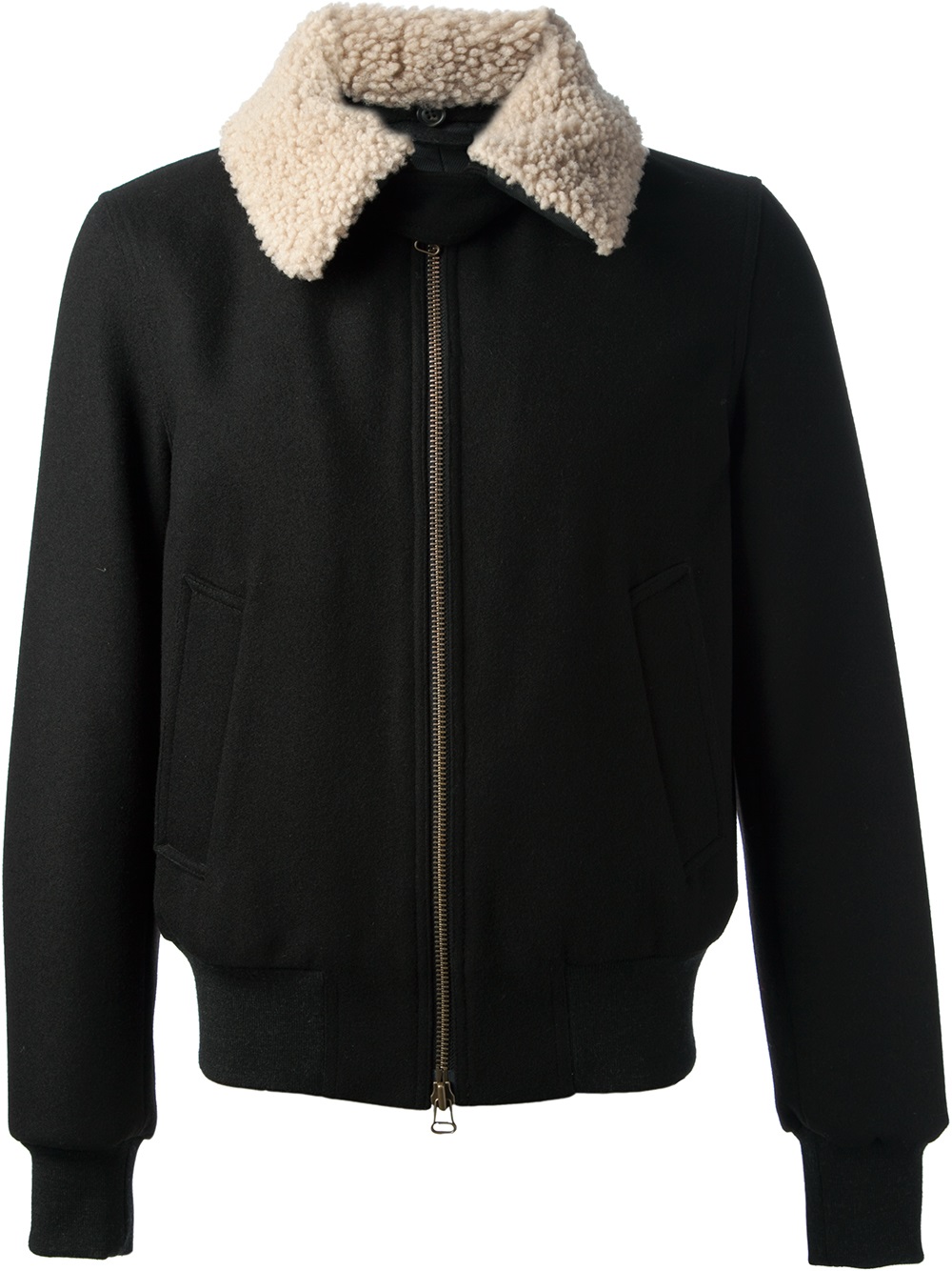 Lyst Ami Wool Collar Jacket in Black for Men