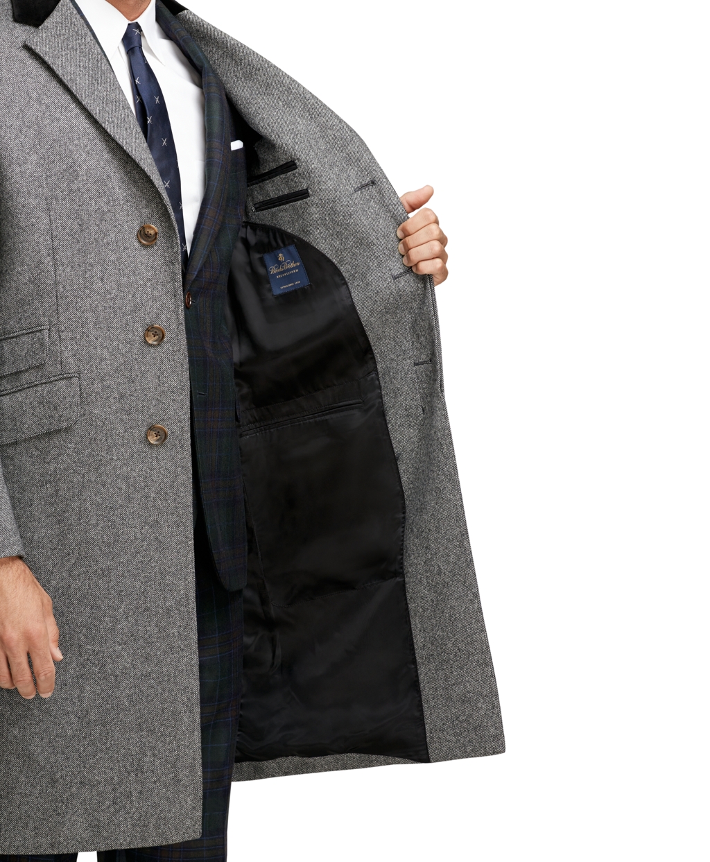 Brooks brothers Winston Chesterfield Coat in Gray for Men | Lyst