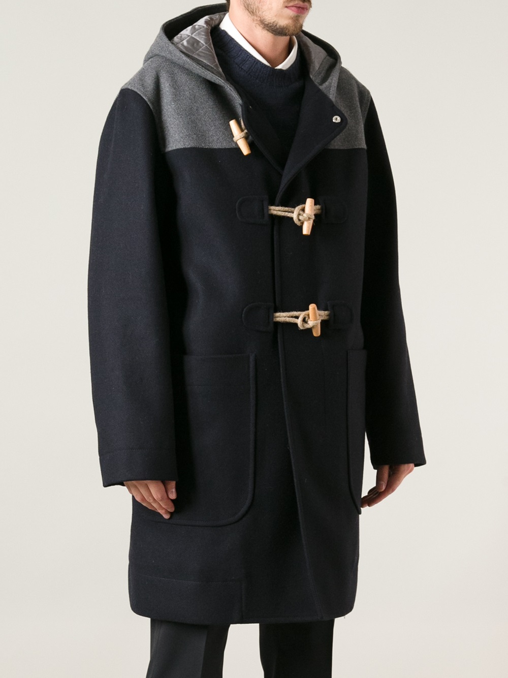 Lyst - Carven Serge Duffle Coat in Blue for Men