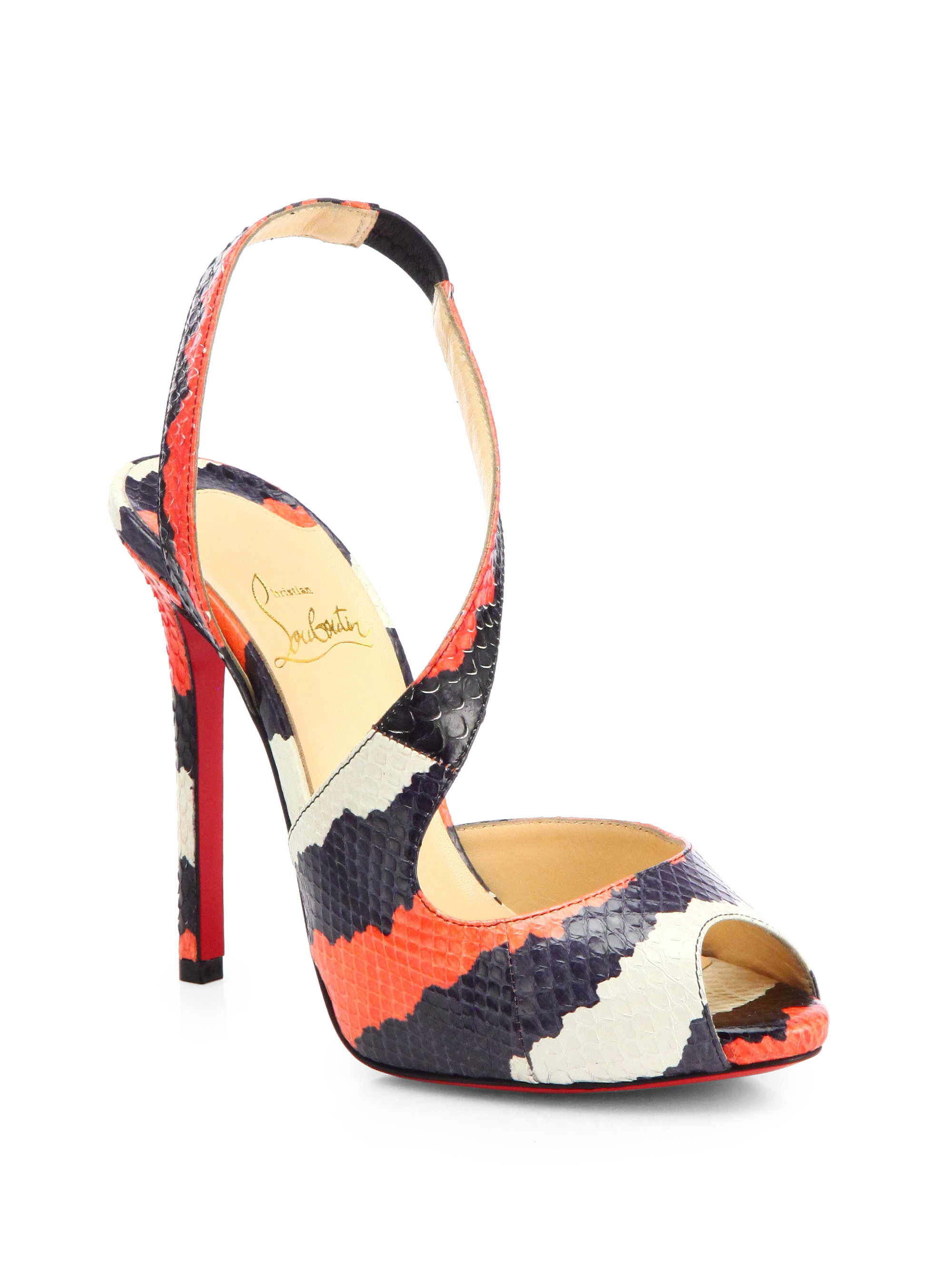 christian louboutin official - christian louboutin sandals Red snakeskin covered heels | The ...