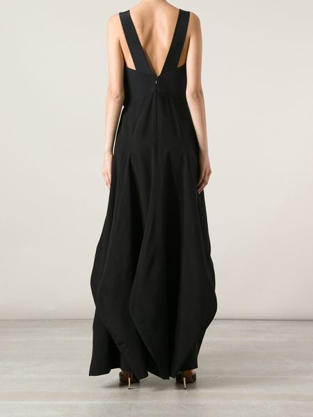 Giorgio Armani Open Front Dress in Black | Lyst