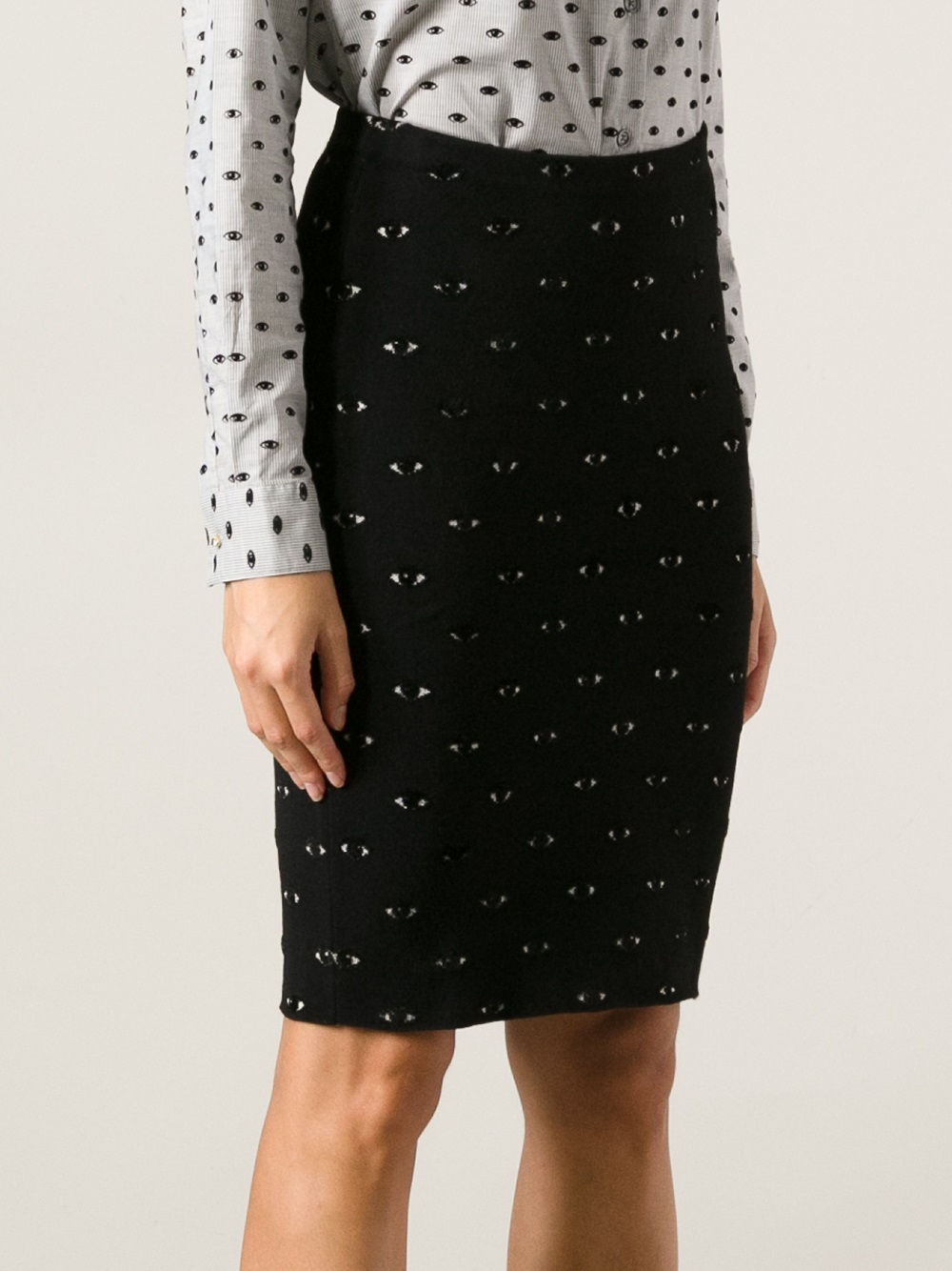 kenzo eye print skirt in black lyst kenzo eye print skirt in black lyst