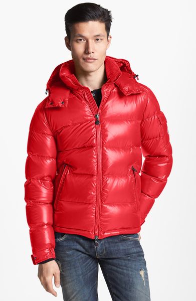 Moncler Maya Shine Down Jacket in Red for Men | Lyst