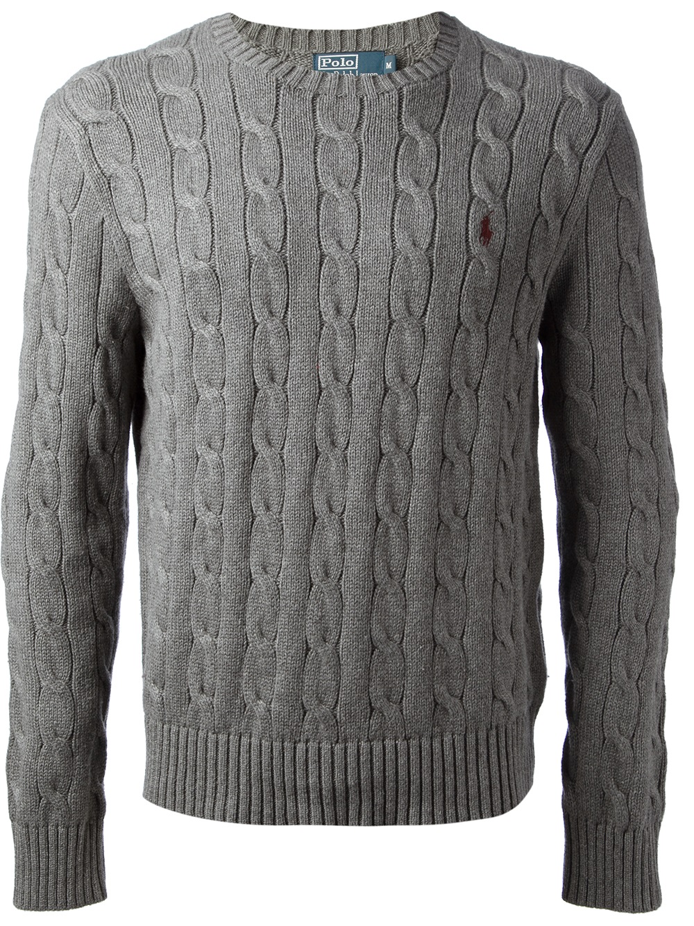 Polo ralph lauren Cable Knit Sweater in Gray for Men | Lyst