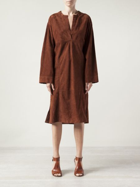 The Row Shunek Dress in Brown | Lyst