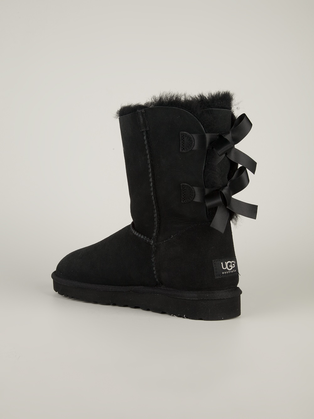 Ugg Ribbon-back Boots in Black | Lyst
