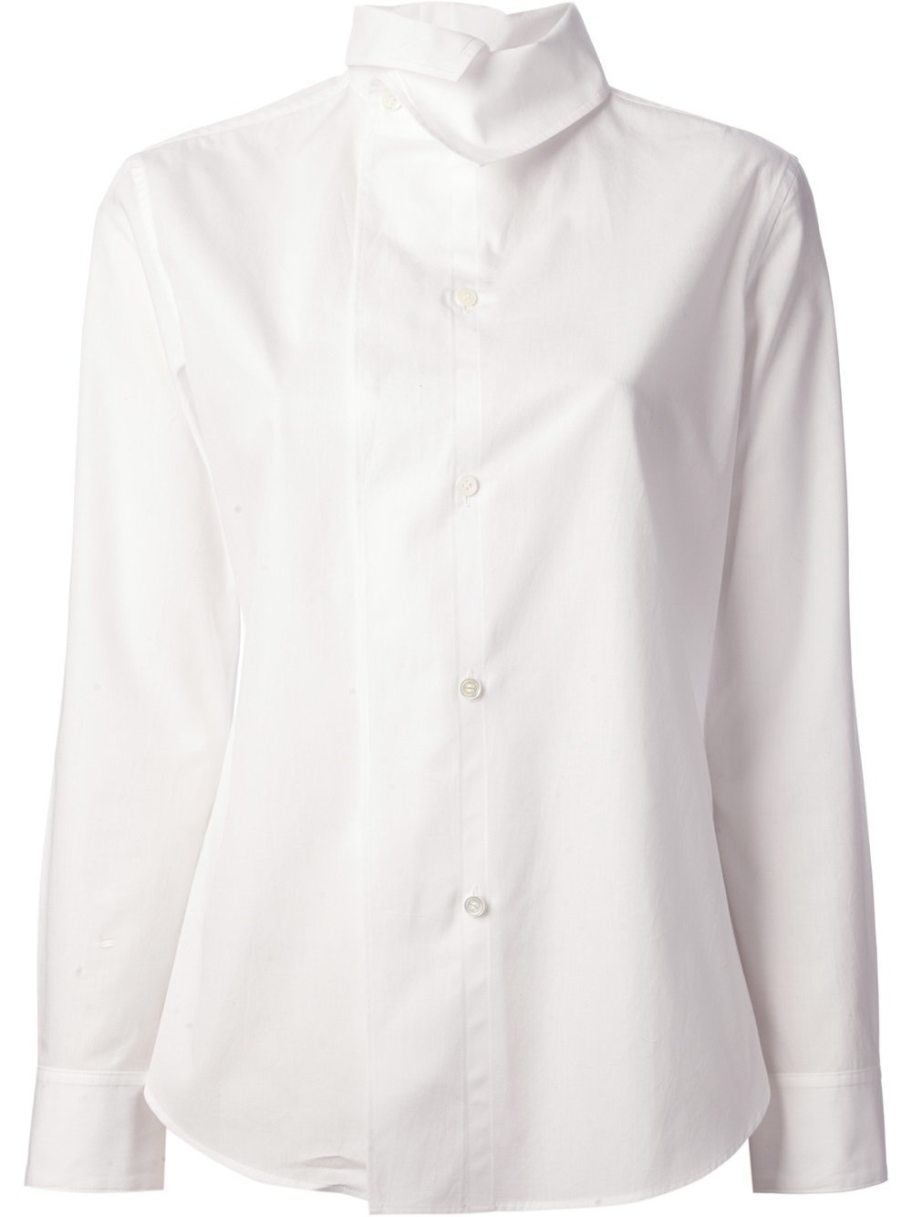 ladies high collar white shirt