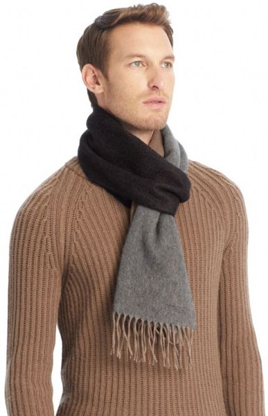 Coach Cashmere Colorblocked Stripe Scarf in Gray for Men (CAMEL) | Lyst