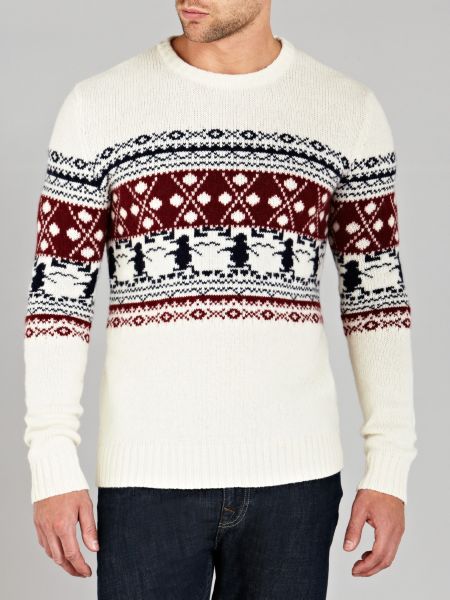 Original Penguin Original Christmas Jumper in White for Men | Lyst