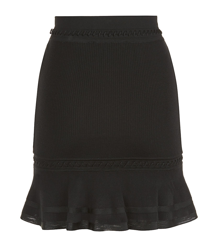 Roberto cavalli Rib Knit Skirt in Black | Lyst