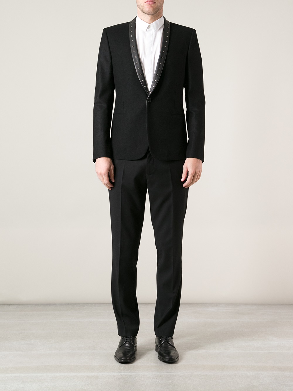 Lyst - Saint Laurent Studded Tuxedo Blazer in Black for Men