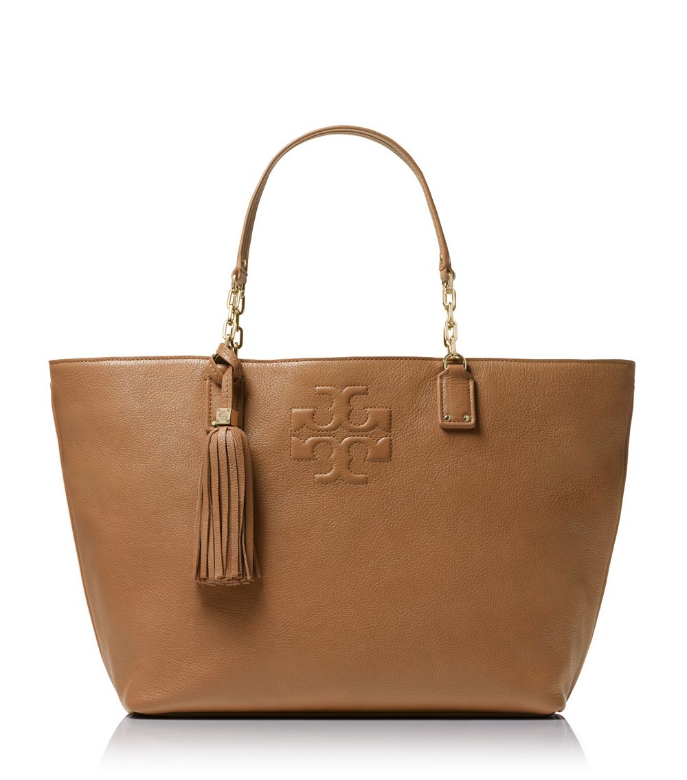 tory burch tan leather tote