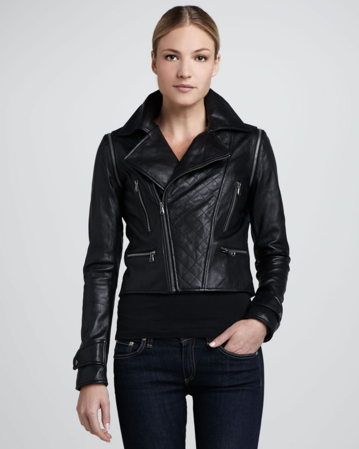 bagatelle leather biker jacket
