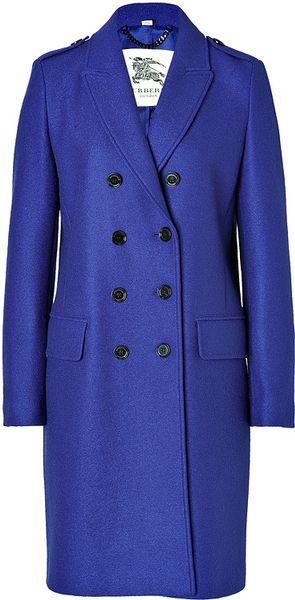 Burberry Virgin Wool Inverness Coat in Bright Sapphire Blue in Blue ...
