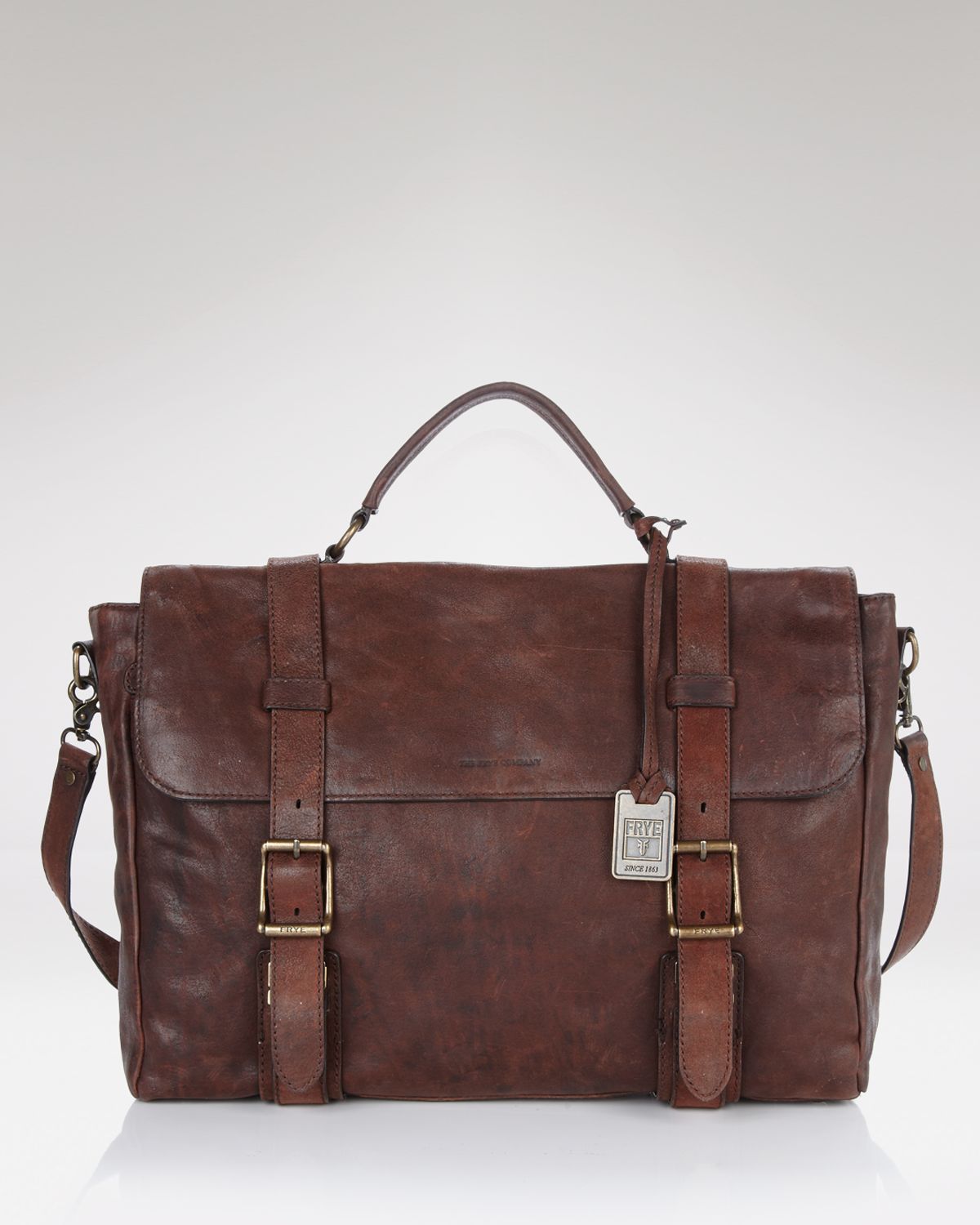 Frye Logan Leather Briefcase in Brown for Men (Chocolate Brown) | Lyst