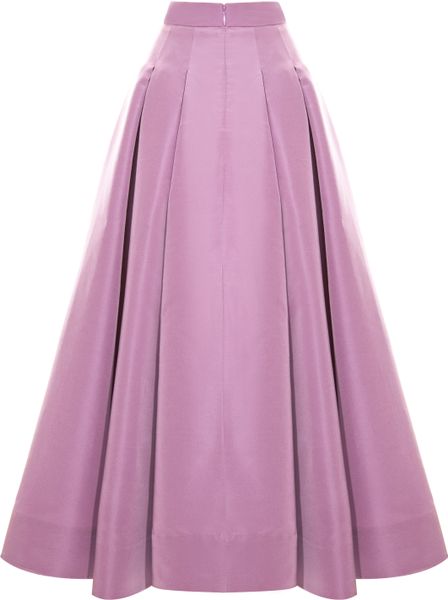 Katie Ermilio Box Pleat Swing Skirt in Purple (Lilac) | Lyst