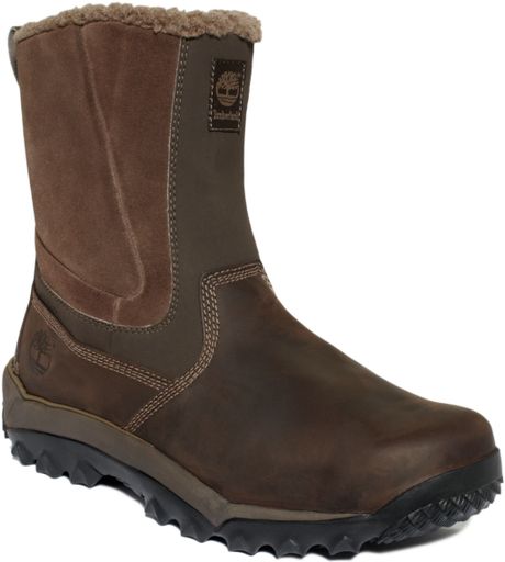 Timberland Rime Ridge Slip On Waterproof Boots in Brown for Men | Lyst