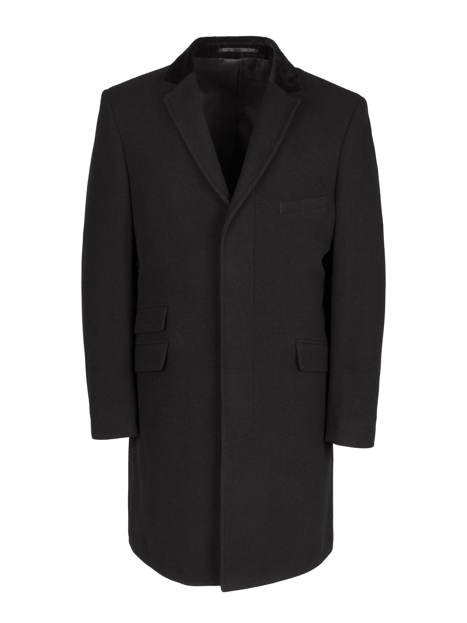 Alexandre Savile Row Black Overcoat in Black for Men | Lyst