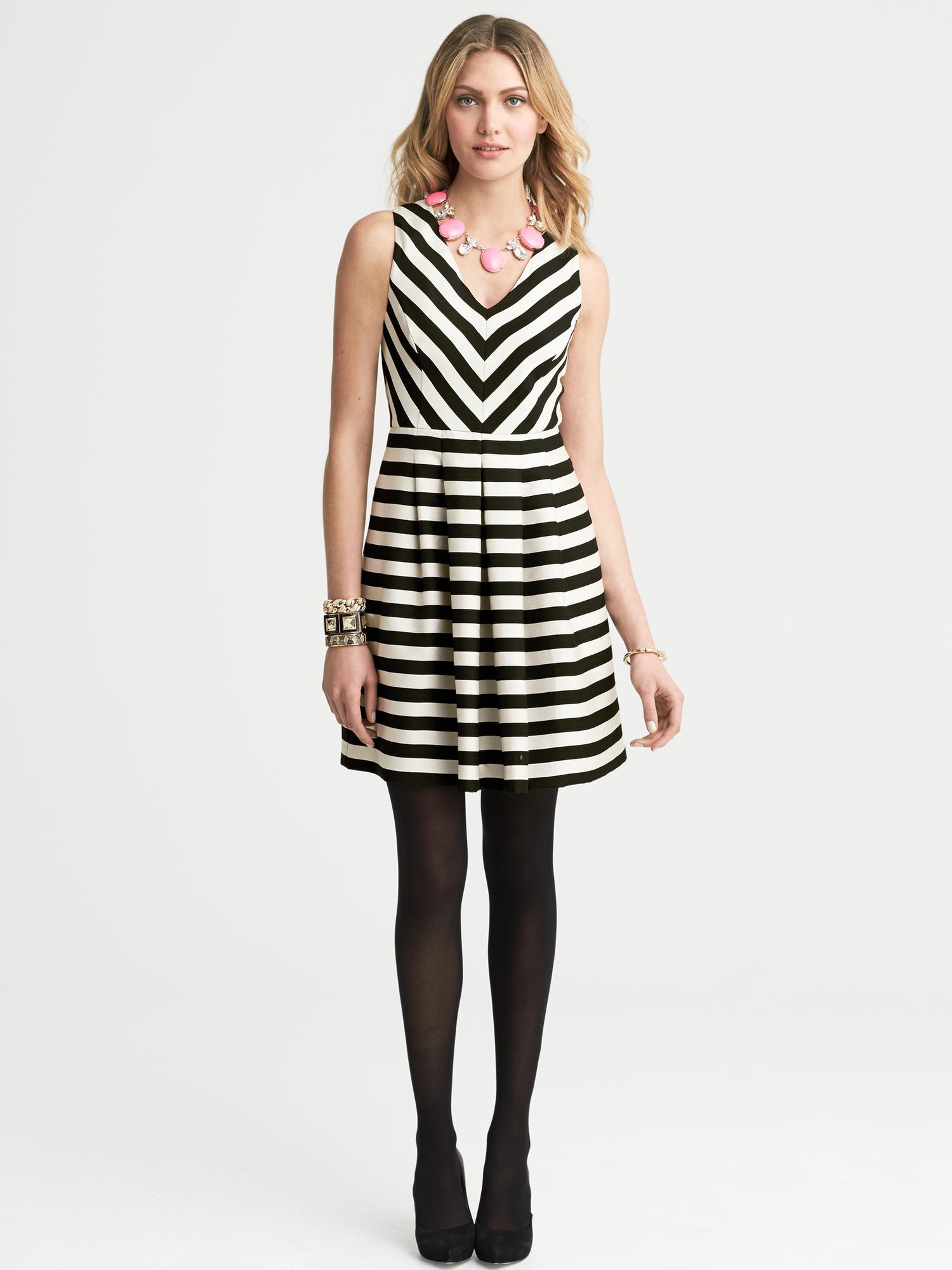 banana republic black and white dress