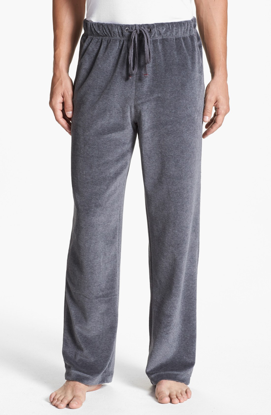 Daniel Buchler Velour Lounge Pants in Gray for Men (Charcoal) | Lyst