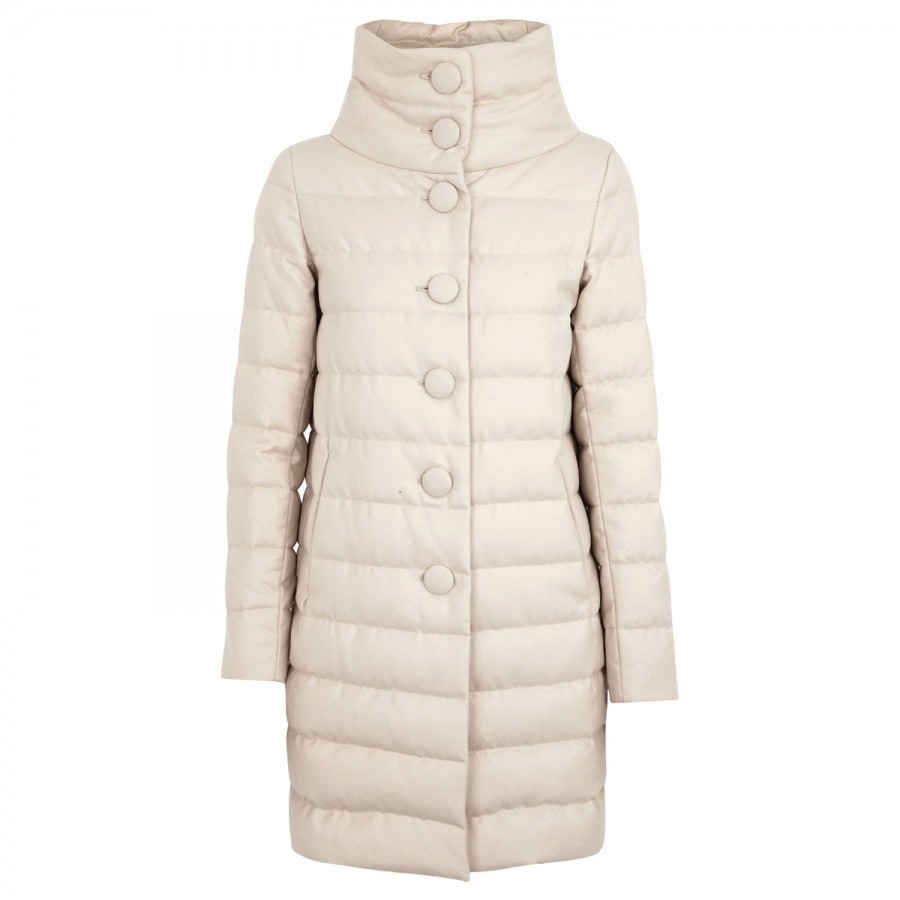 Herno Quilted Cashmere and Silk Blend Coat in White (cream) | Lyst