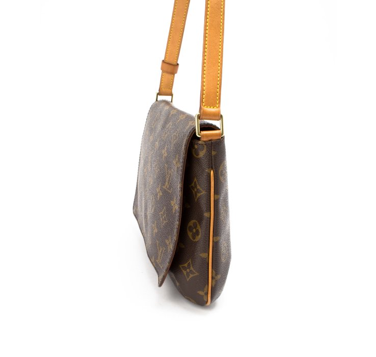 Lyst Louis Vuitton Brown Monogram Musette Tango Short Vintage Gallery