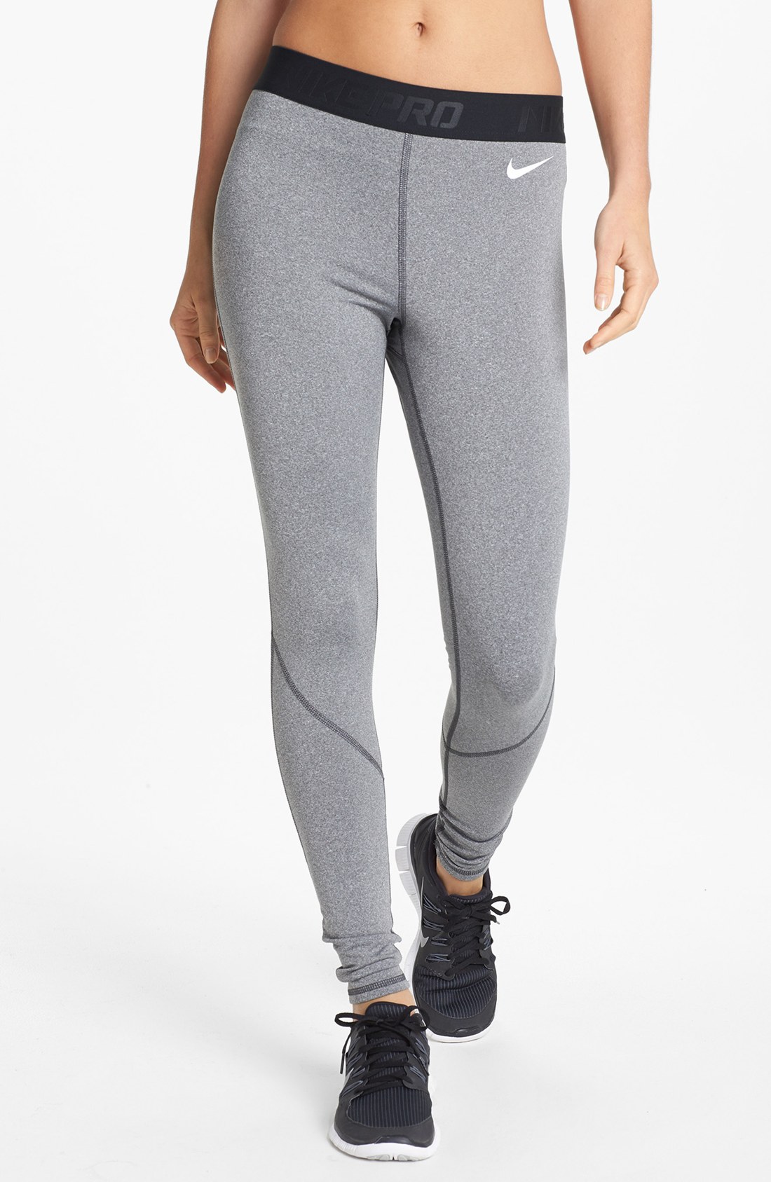 Nike Pro Hyperwarm Tights in Gray (Carbon Heather/ White) | Lyst