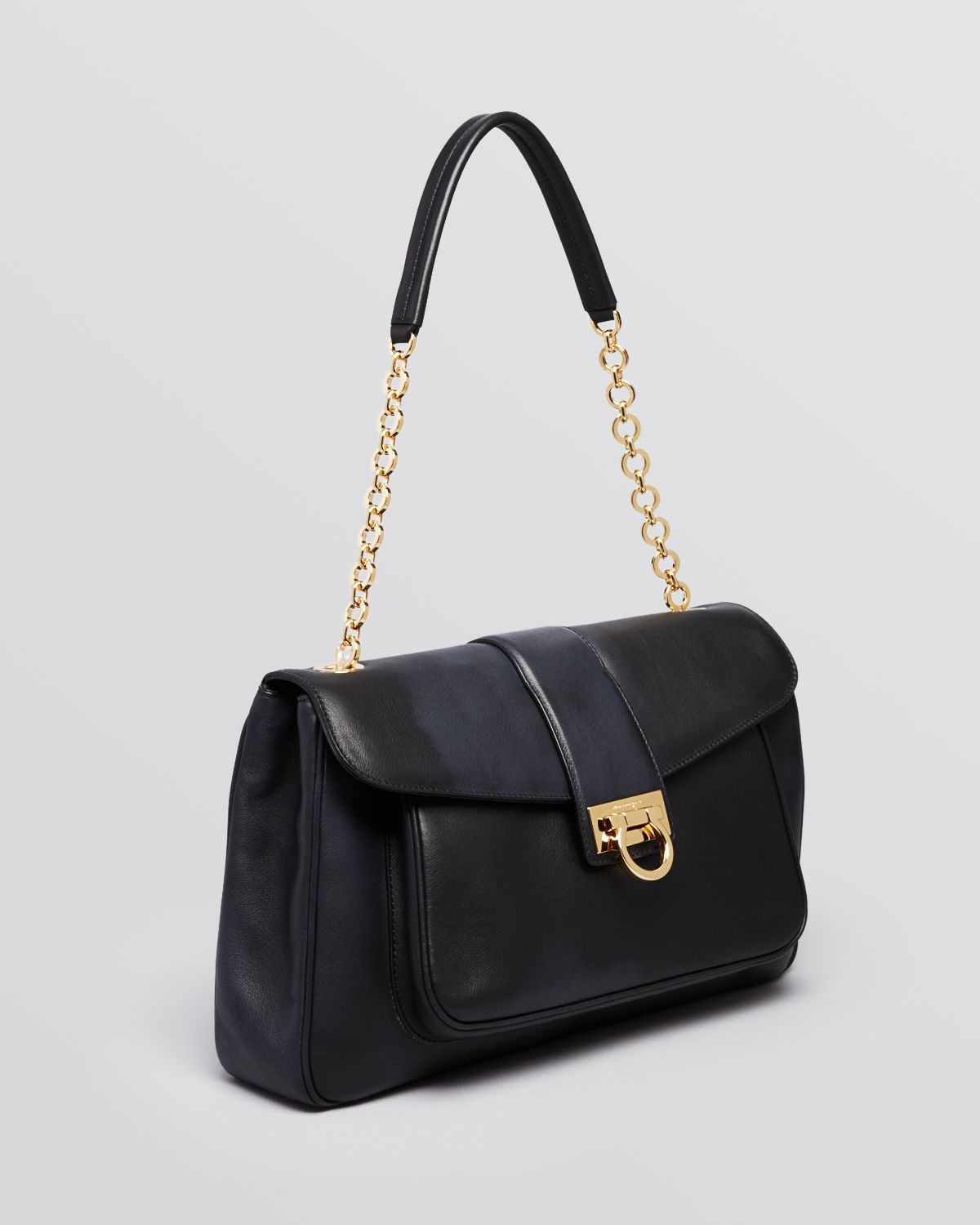 Lyst - Ferragamo Shoulder Bag - Paula Chain in Black