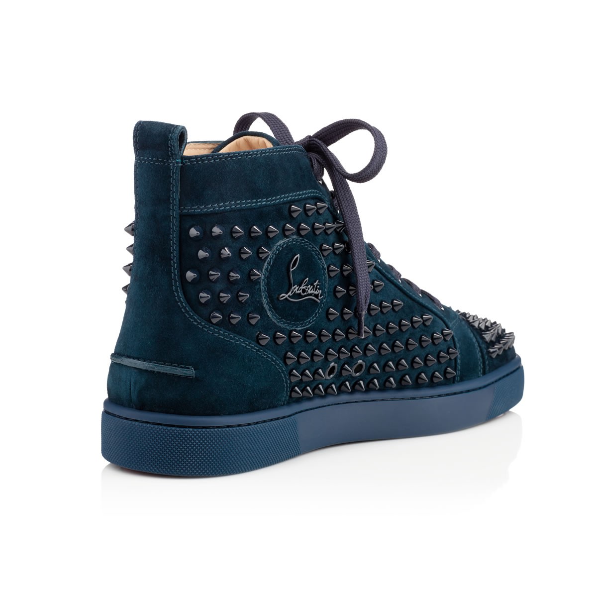 Christian louboutin Louis Veau Velours Spikes in Blue for Men | Lyst