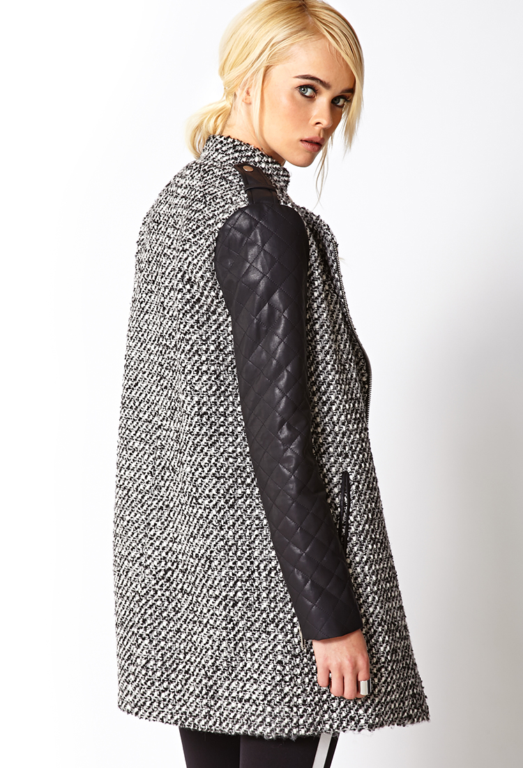 Lyst Forever 21 Marled Trench Coat in Gray