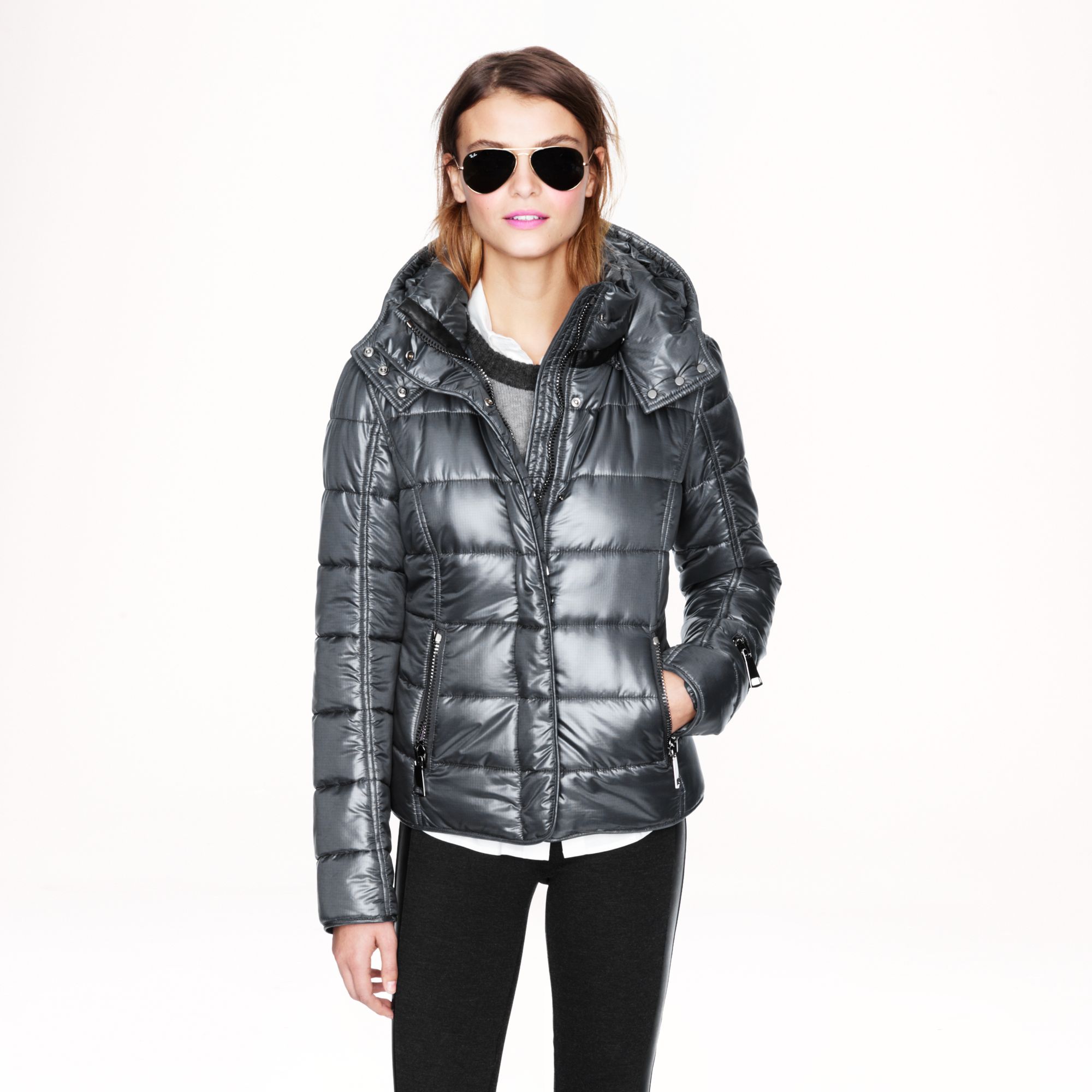 Lyst J.Crew Authier Hooded Ski Puffer in Metallic