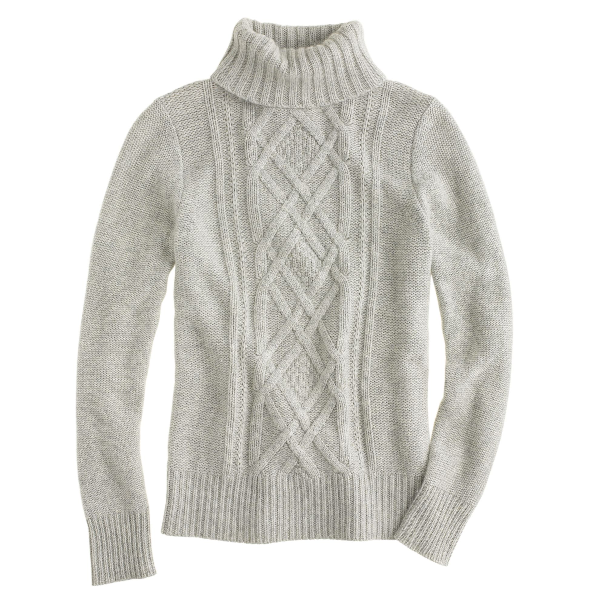 J.crew Preorder Cambridge Cable Turtleneck Sweater in Metallic | Lyst