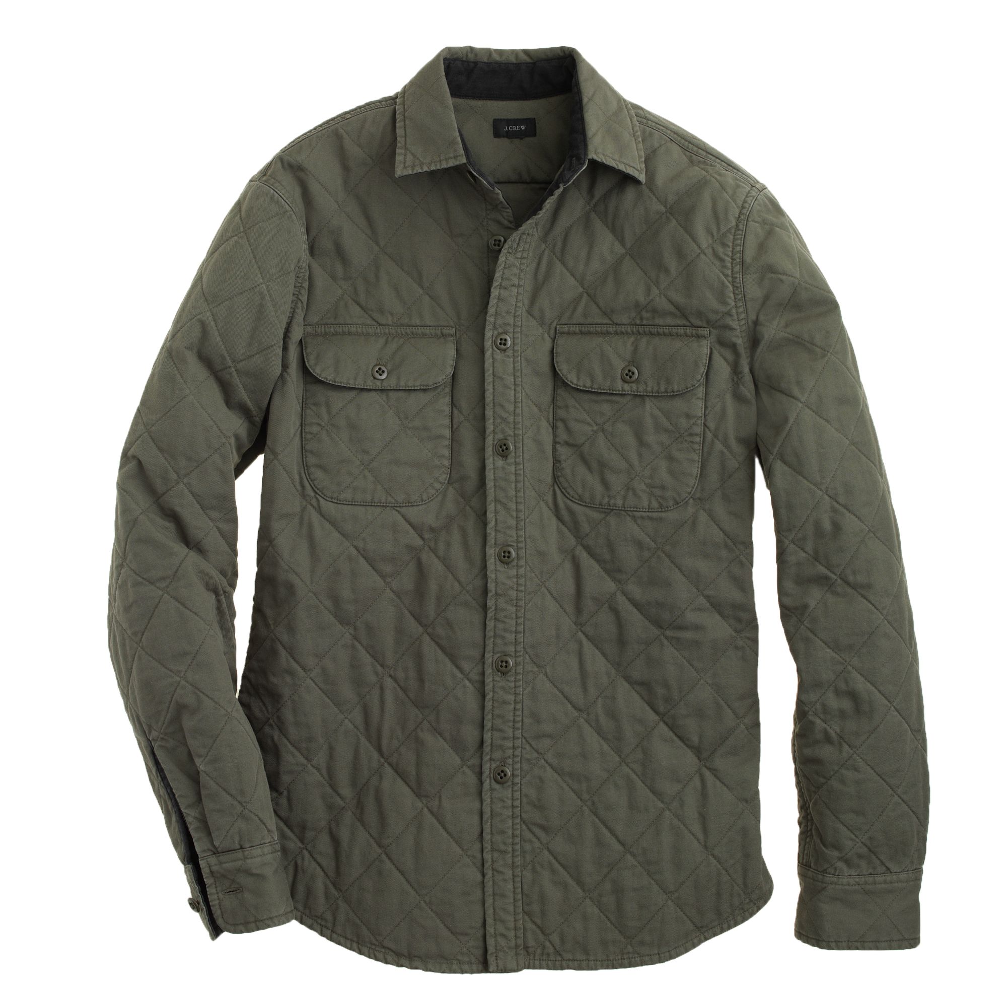 J.Crew Quilted Shirtjacket in Green for Men - Lyst